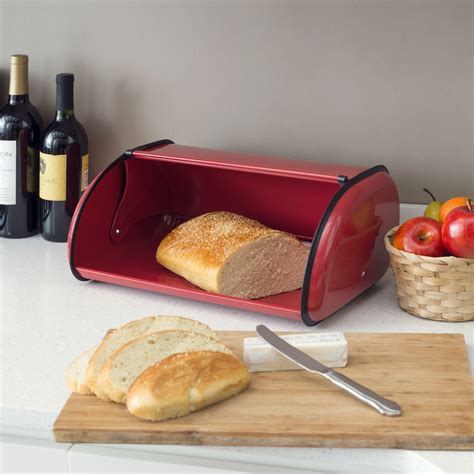 red metal bread box|metal farmhouse bread box.